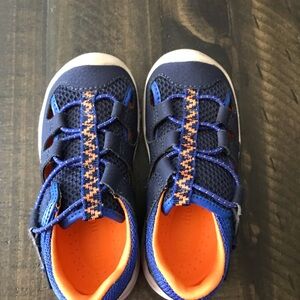 Stride Rite Kids Navy and Orange Sneakers size 7.5 toddler